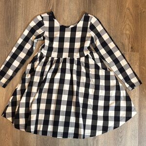 Hanna Andersson Black and White Plaid Kids Dress